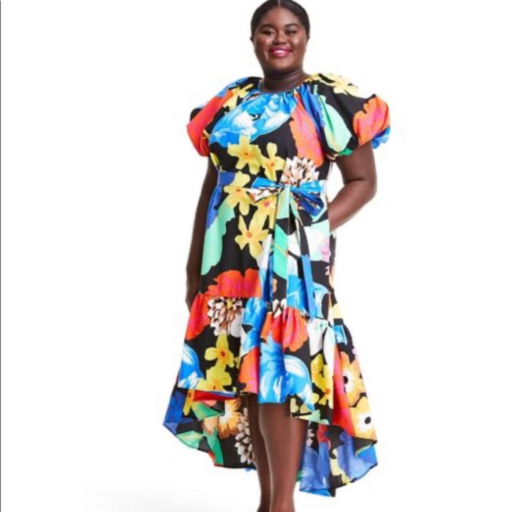 Christopher John Rogers Colorful Target Hi-Low Dress 1X fits like 1x/2x EUC